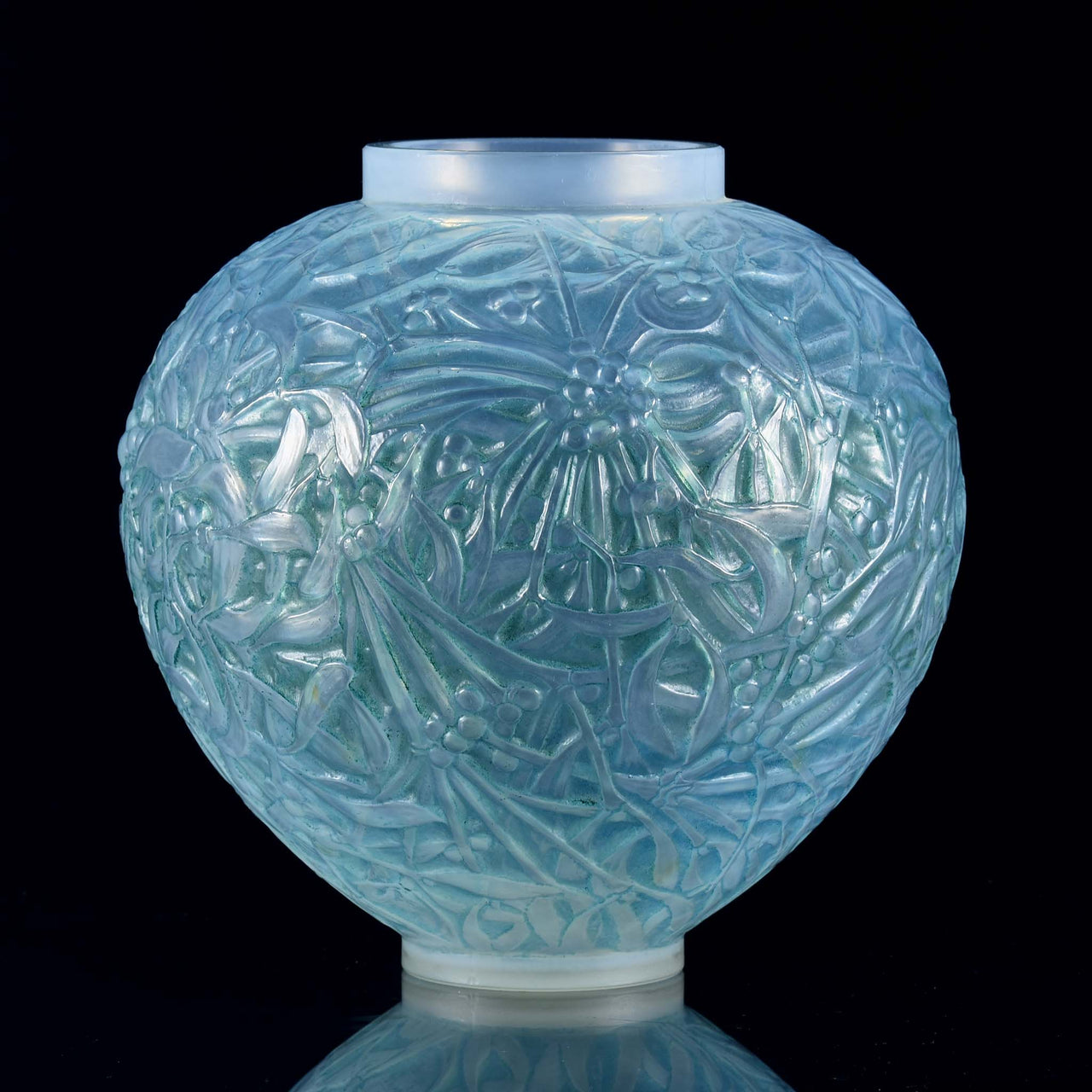 Rene Lalique Vase - Blue Gui Vase - Hickmet Fine Arts