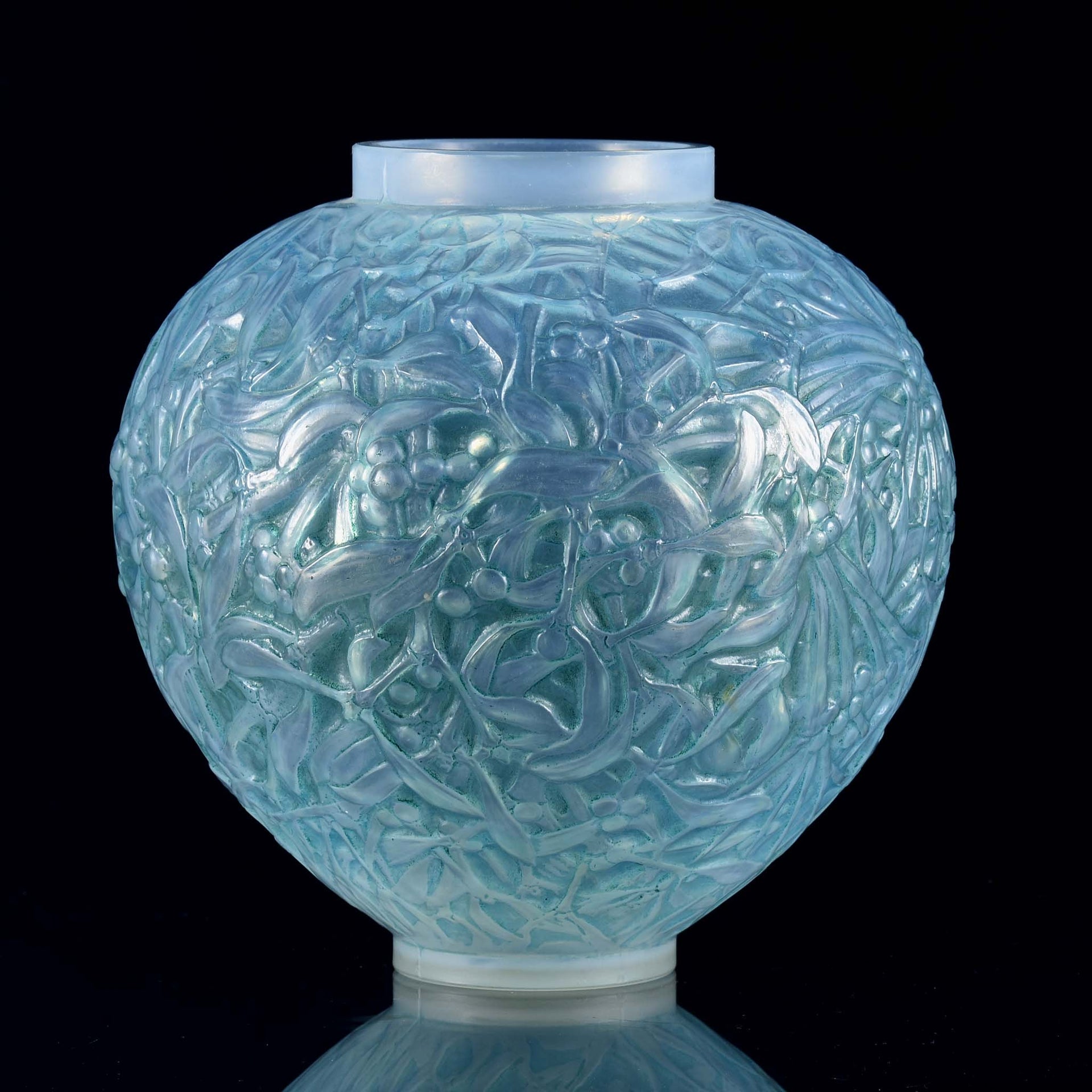 Rene Lalique Vase - Blue Gui Vase - Hickmet Fine Arts