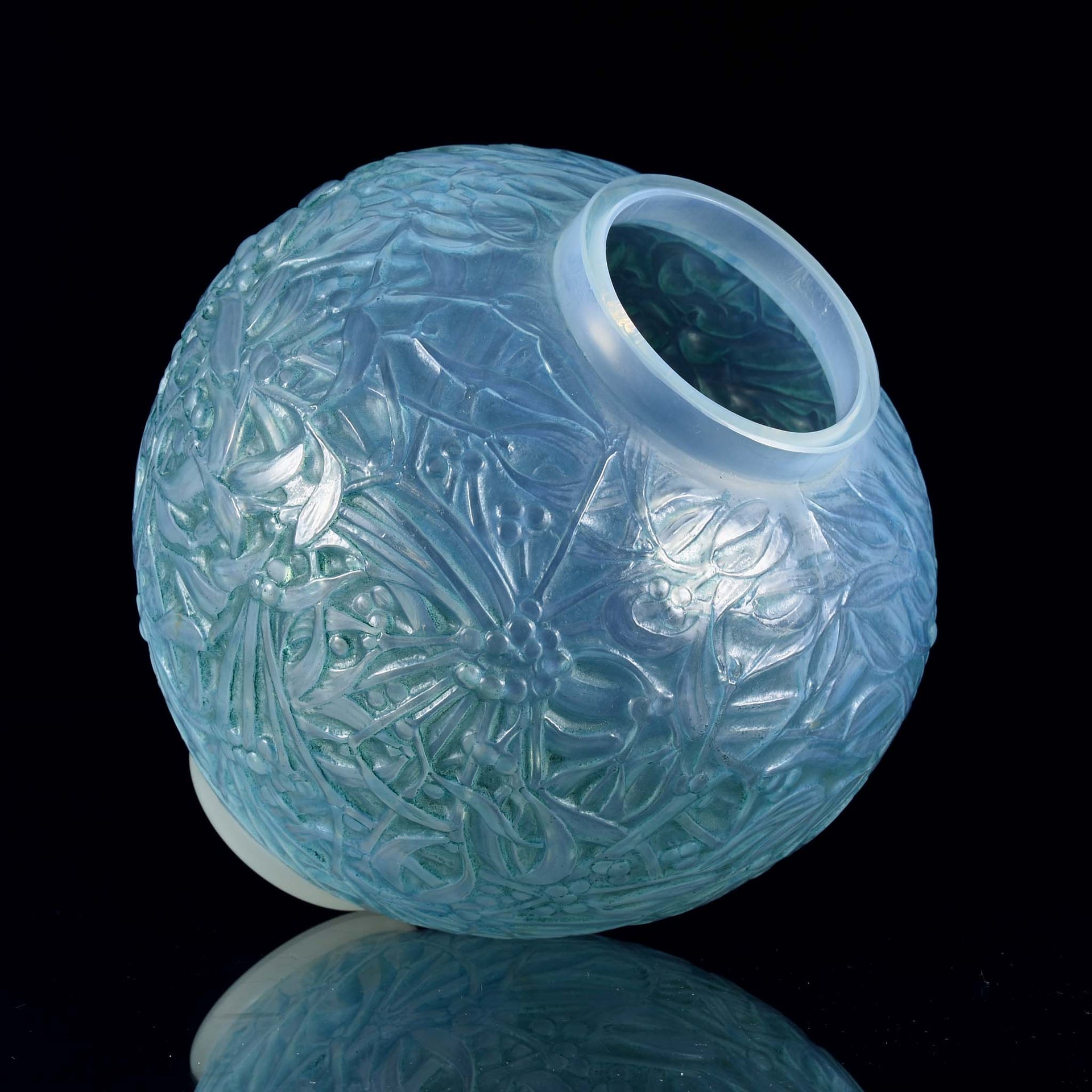 Rene Lalique Vase - Blue Gui Vase - Hickmet Fine Arts