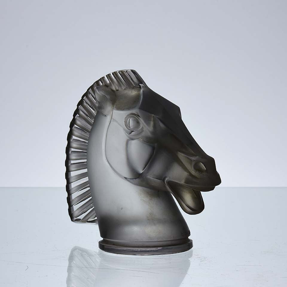 Longchamp Art Deco Glass Car Mascot by Rene Lalique 