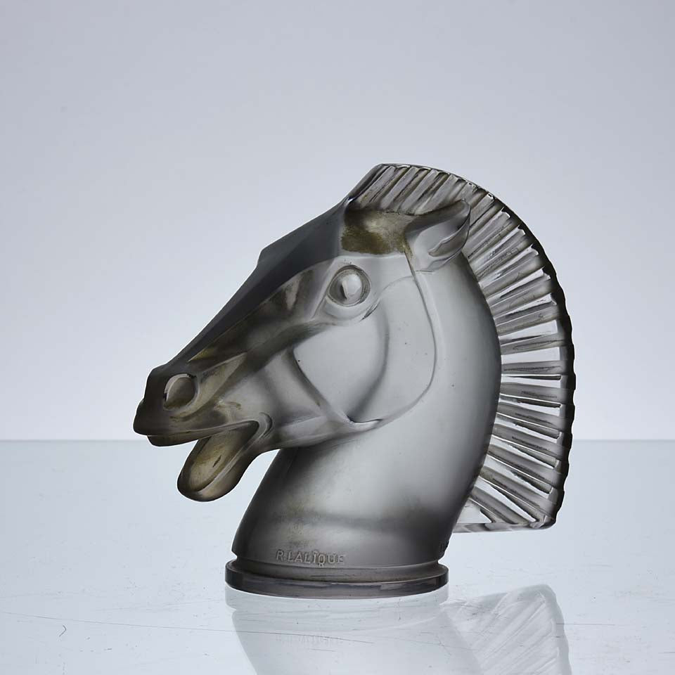 Longchamp Art Deco Glass Car Mascot by Rene Lalique 