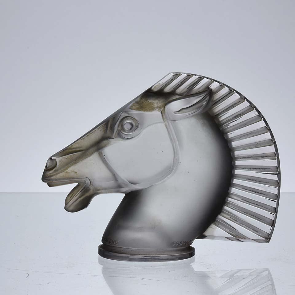 Longchamp Art Deco Glass Car Mascot by Rene Lalique 