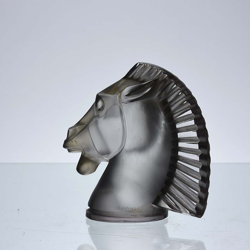 Longchamp Art Deco Glass Car Mascot by Rene Lalique 
