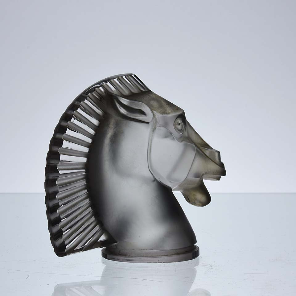 Longchamp Art Deco Glass Car Mascot by Rene Lalique 