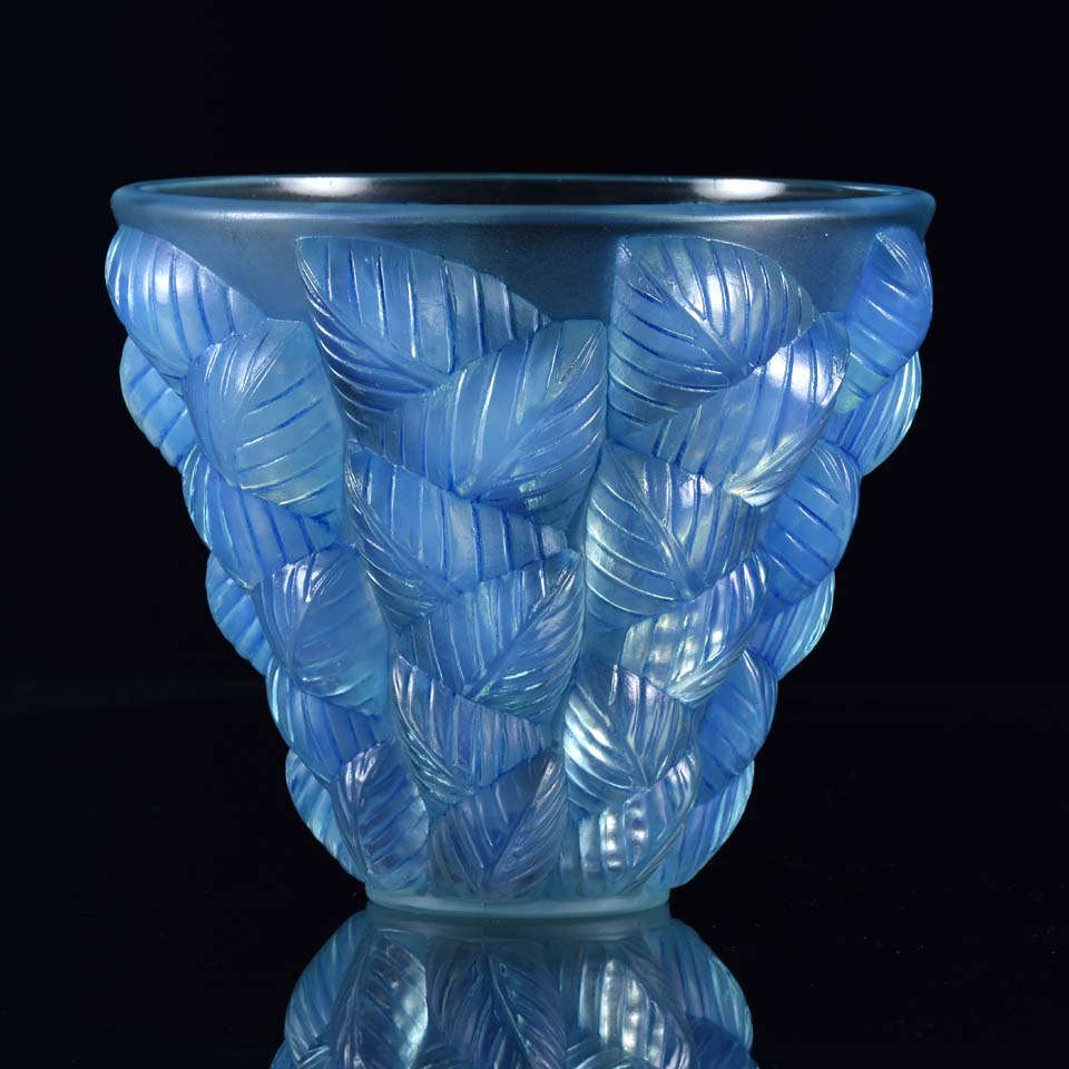 René Lalique Moissac Vase - Opalescent Glass Vase - Hickmet Fine Arts