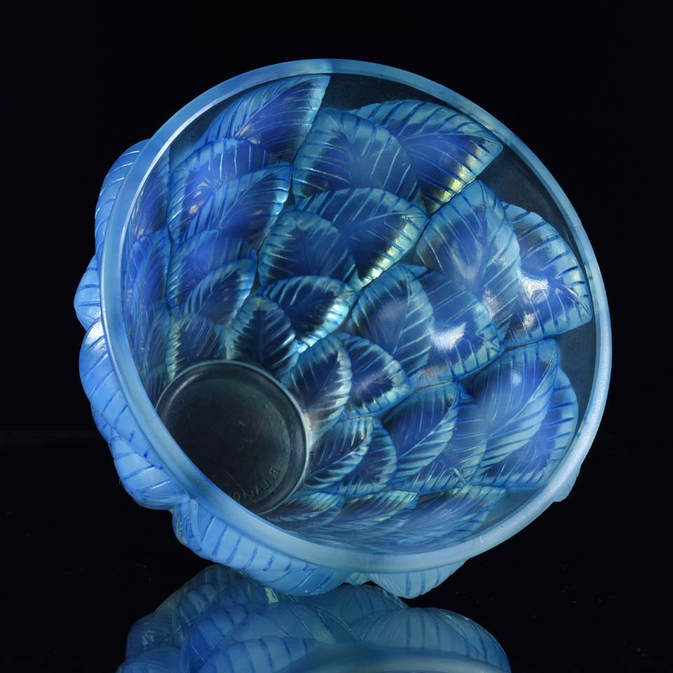 René Lalique Moissac Vase - Opalescent Glass Vase - Hickmet Fine Arts