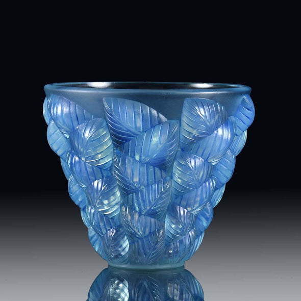 René Lalique Moissac Vase - Opalescent Glass Vase - Hickmet Fine Arts