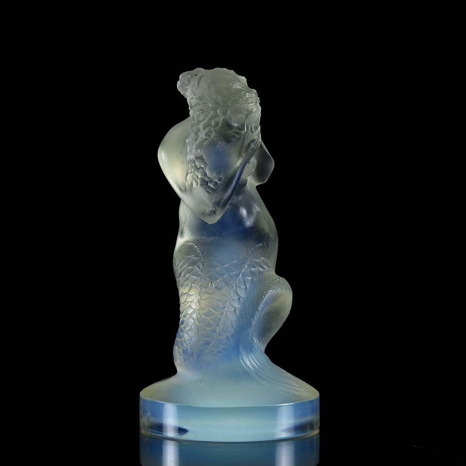 Art Deco Opalescent Glass Car Mascot Naiade by Rene Lalique 