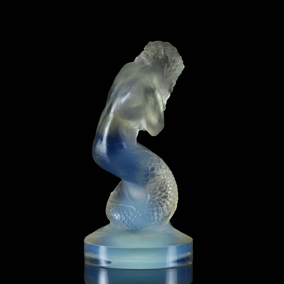Art Deco Opalescent Glass Car Mascot Naiade by Rene Lalique 