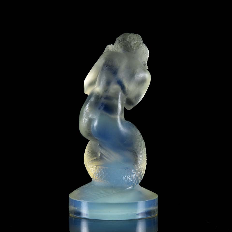 Art Deco Opalescent Glass Car Mascot Naiade by Rene Lalique 