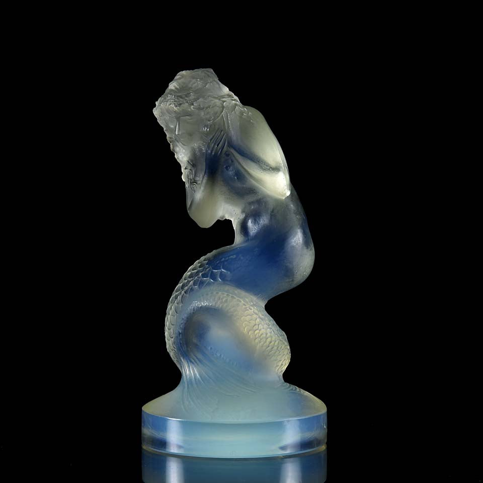 Art Deco Opalescent Glass Car Mascot Naiade by Rene Lalique 