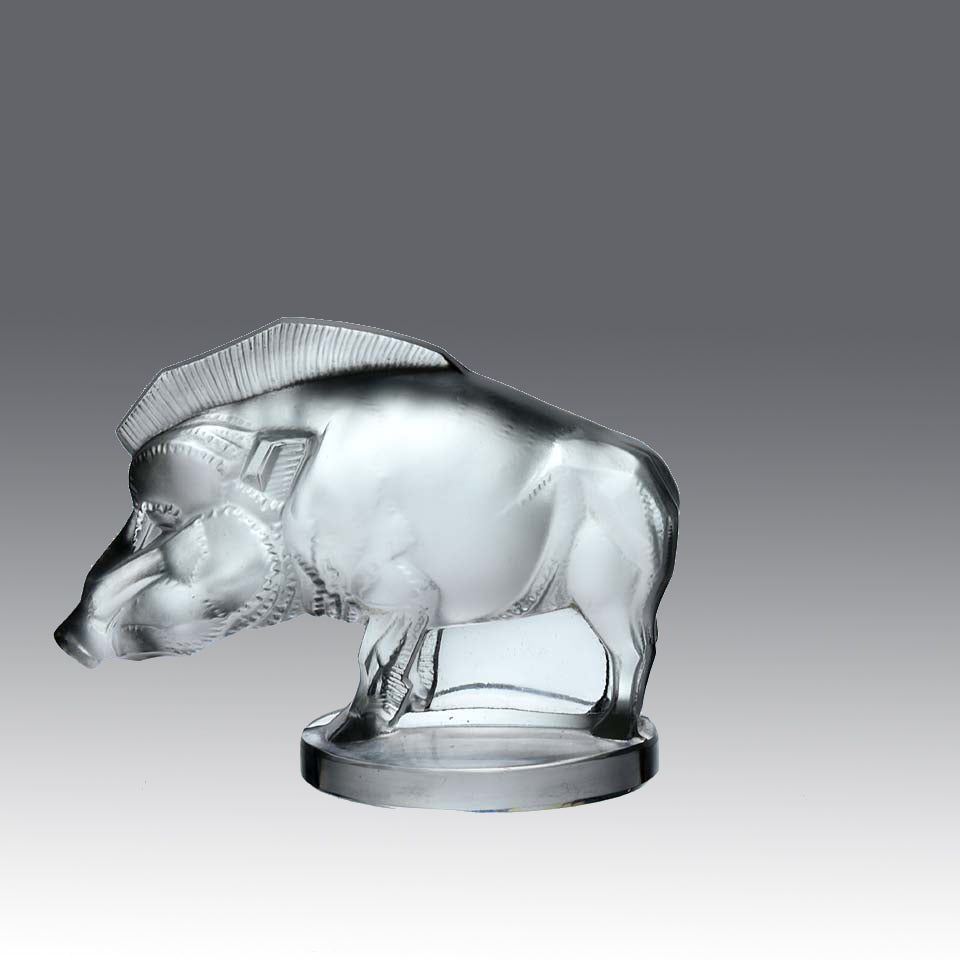 Lalique Car Mascot - Sanglier - Art Deco Glass - Hickmet