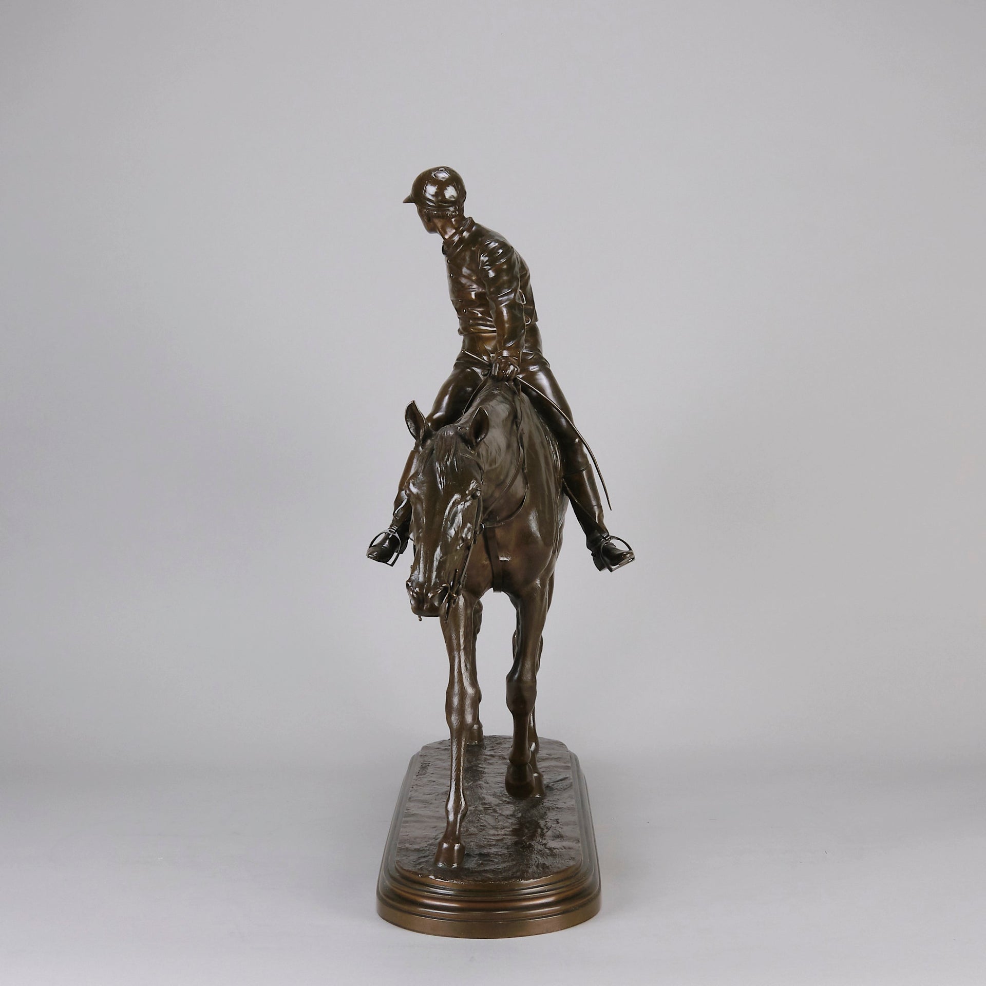 Bonheur bronze horse and jockey