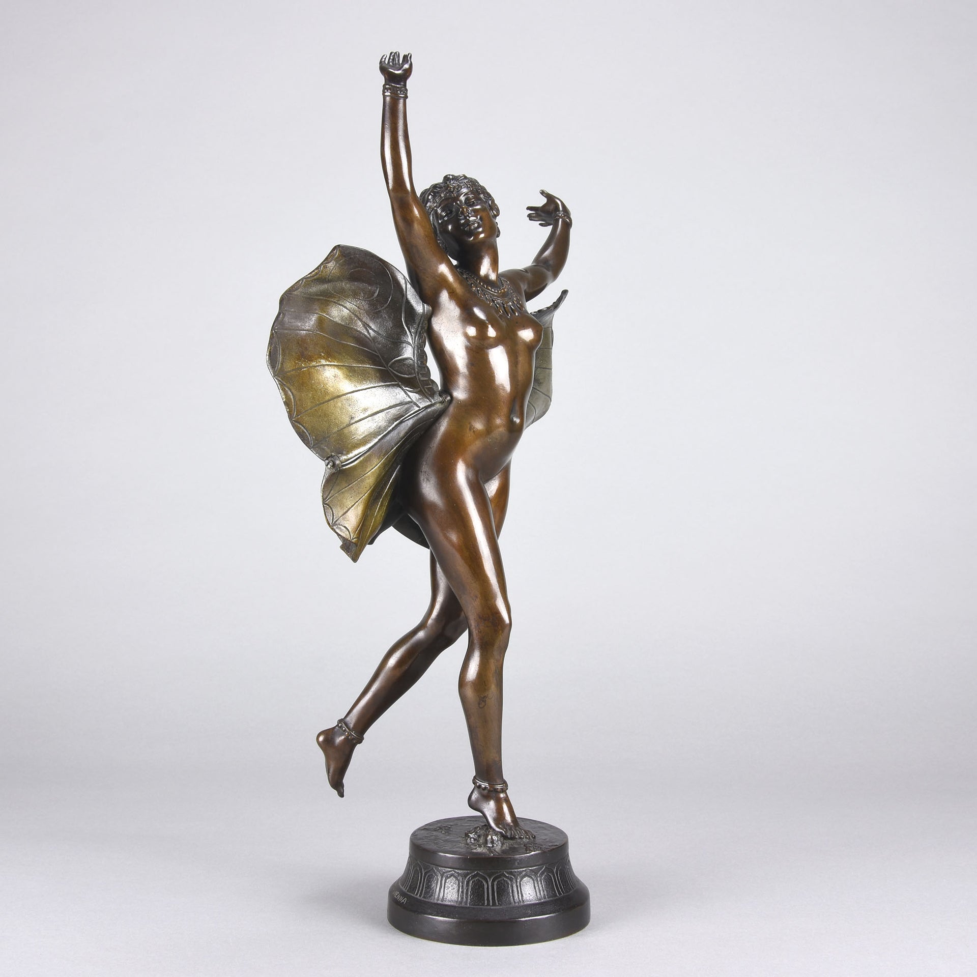 Antique Bronze - Vienna Bronze - Butterfly Dancer - Richard Thuss Bronze - Hickmet Fine Arts