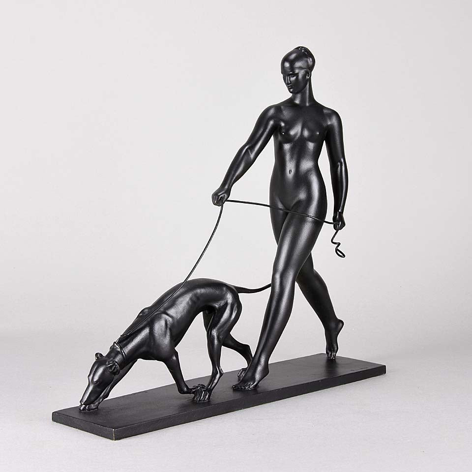Rivoire Bronze - Femme avec Chien - Hickmet Fine Arts