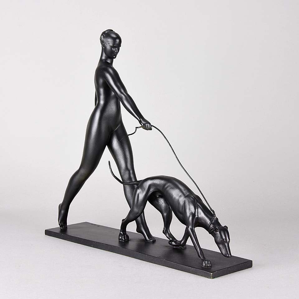 Rivoire Bronze - Femme avec Chien - Hickmet Fine Arts