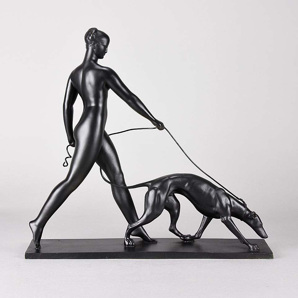 Rivoire Bronze - Femme avec Chien - Hickmet Fine Arts