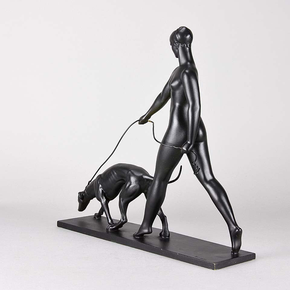Rivoire Bronze - Femme avec Chien - Hickmet Fine Arts