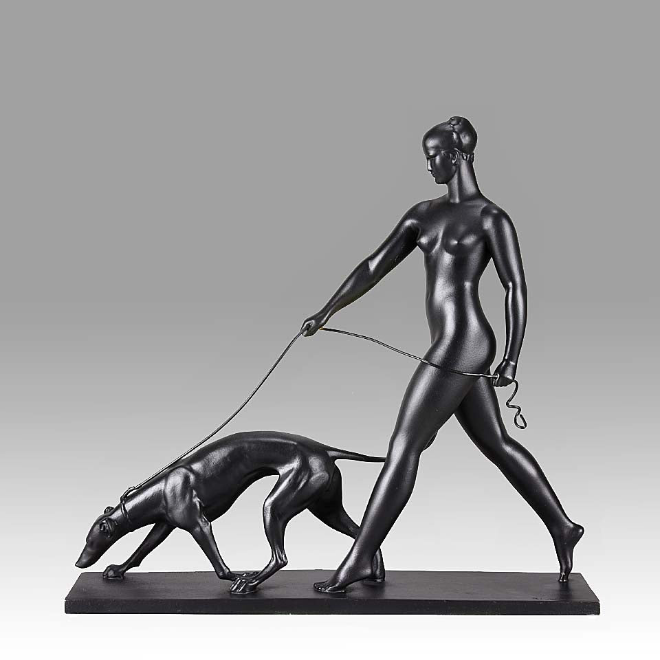 Rivoire Bronze - Femme avec Chien - Hickmet Fine Arts