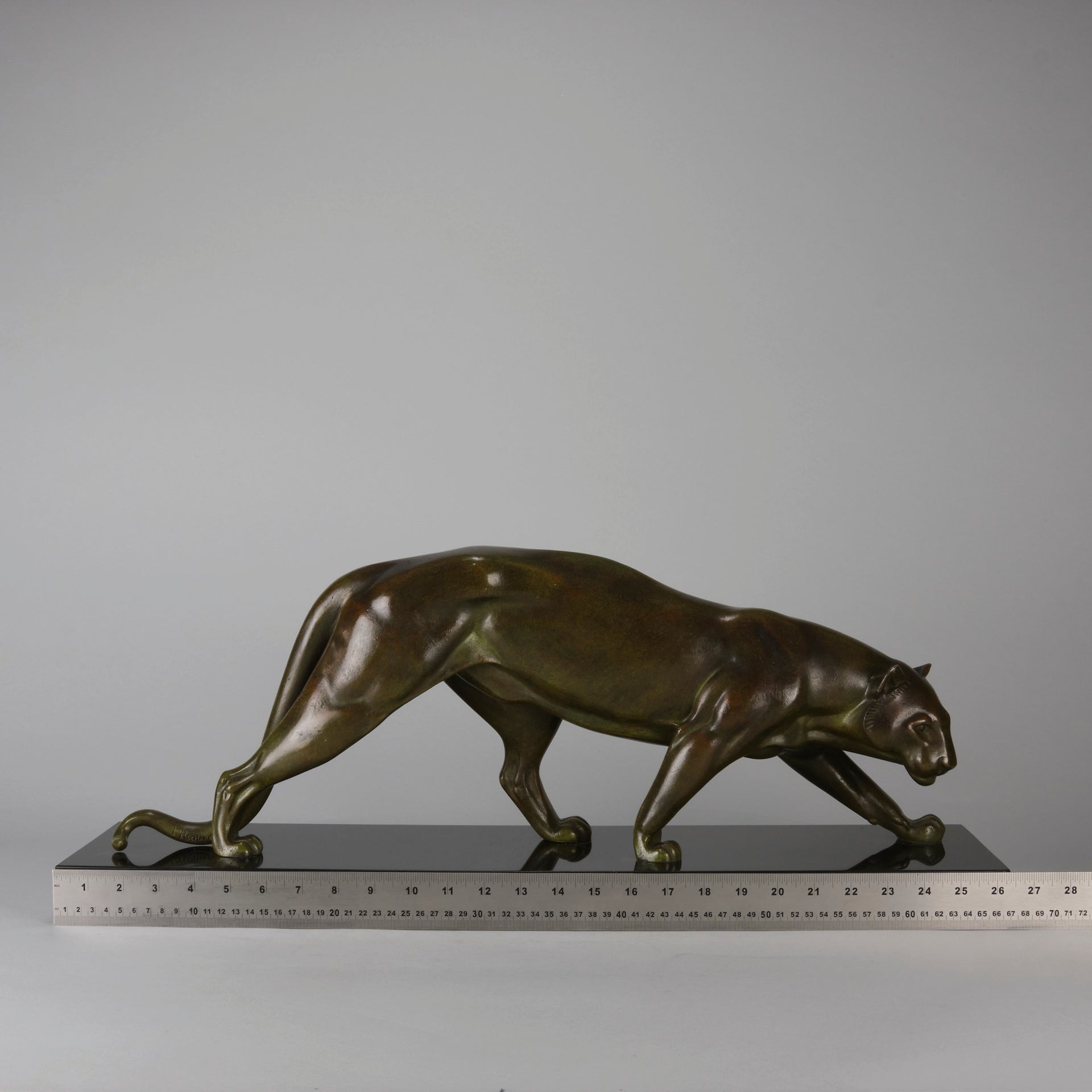Rochard Bronze “Panthère Marchant” - Animaliers - Antique Bronze - Hickmet Fine Arts 