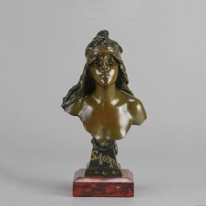 Art Nouveau Bust - Emmanuel Villanis - Salome - Antique Bronze - Bronze statues for sale - Bronze sculptures for sale - Antique bronze statues - Hickmet Fine Arts 