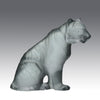 Tigre Assis - A Lalique frosted glass and clear glass figure of a seated tiger with polished stripes