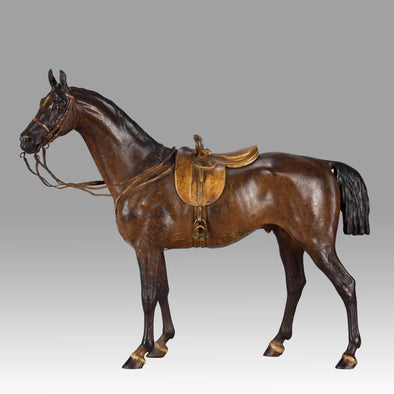 "A Side Saddle Standing Horse" by Franz Bergman