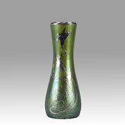 Slender Nouveau Silvered Vase by Johann Loetz