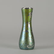 Slender Nouveau Silvered Vase by Johann Loetz
