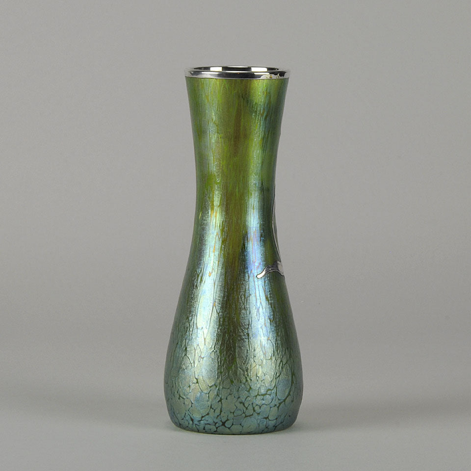Slender Nouveau Silvered Vase by Johann Loetz