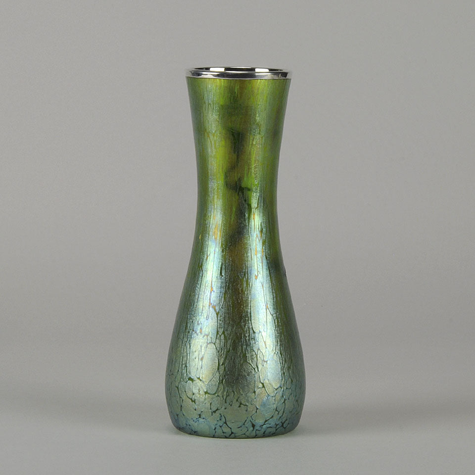 Slender Nouveau Silvered Vase by Johann Loetz