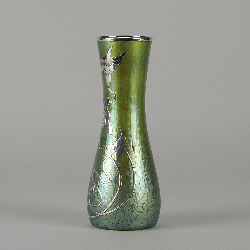Slender Nouveau Silvered Vase by Johann Loetz