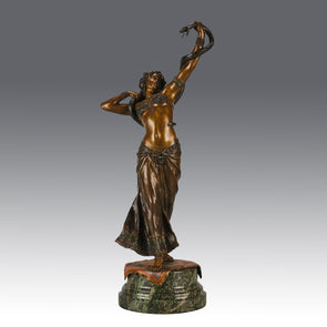 Bergman Bronze -  Snake Dancer - Antique Bronze - bergman cold painted bronze - Hickmet Fine Arts