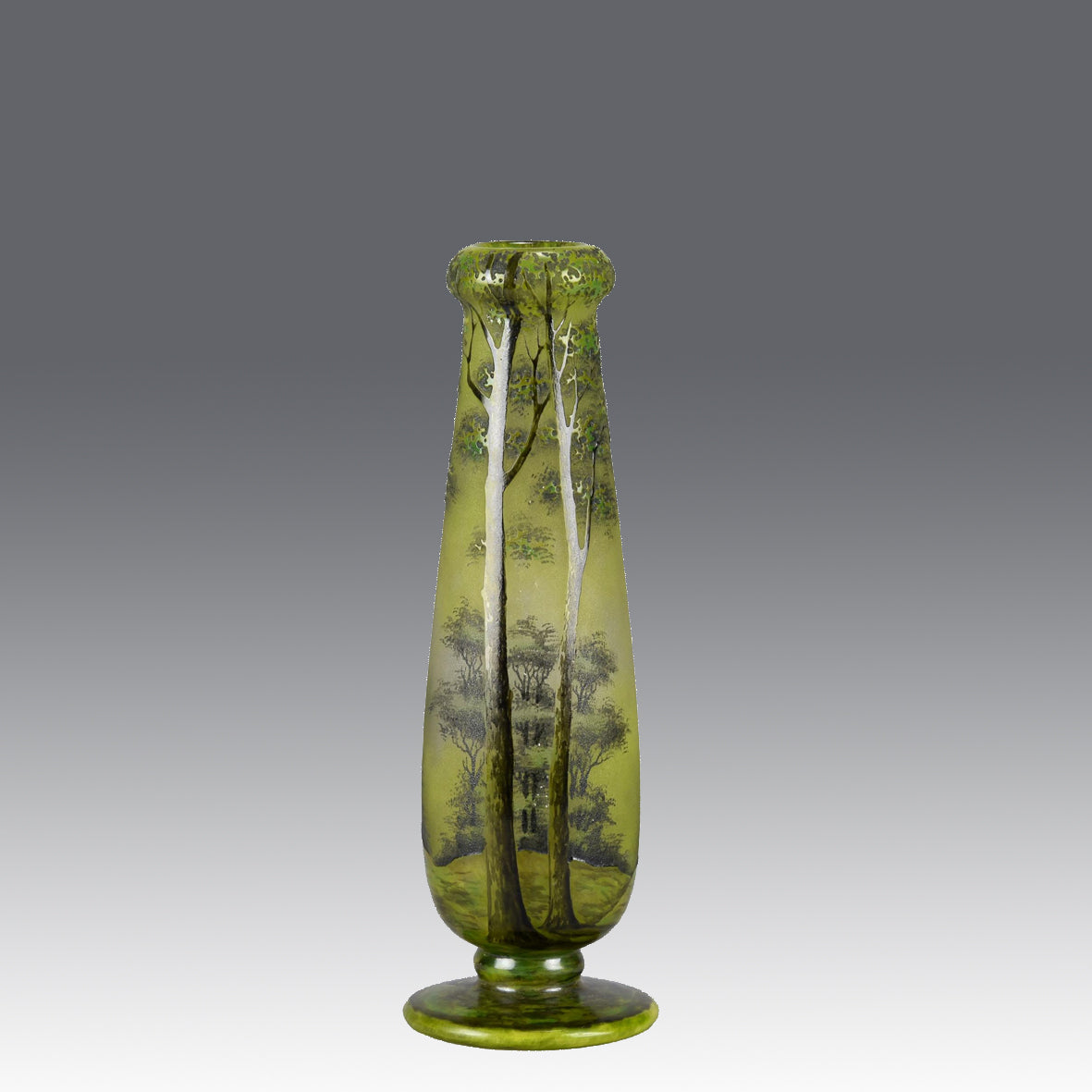 Daum Frères - Art Nouveau Glass Spring Landscape Vase - Daum Freres Glass -  Hickmet Fine Arts