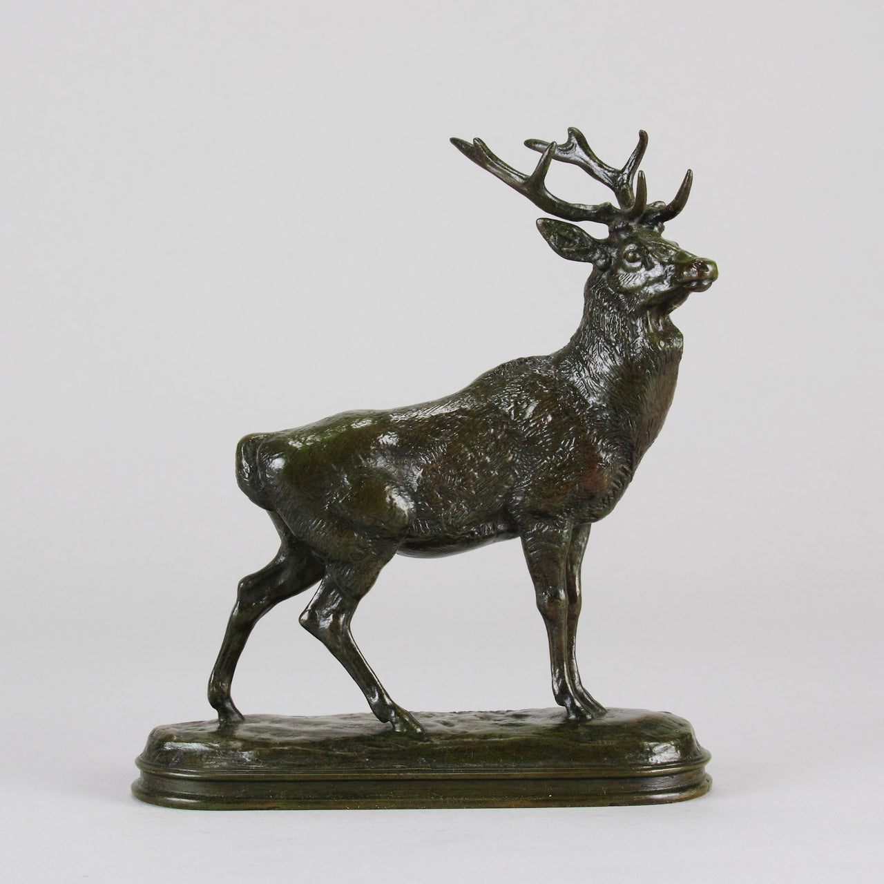 Antique Bronze - Cerf Qui Écoute - antoine louis barye - Bronze statues for sale - Bronze sculptures for sale - Antique bronze statues - Hickmet Fine Arts