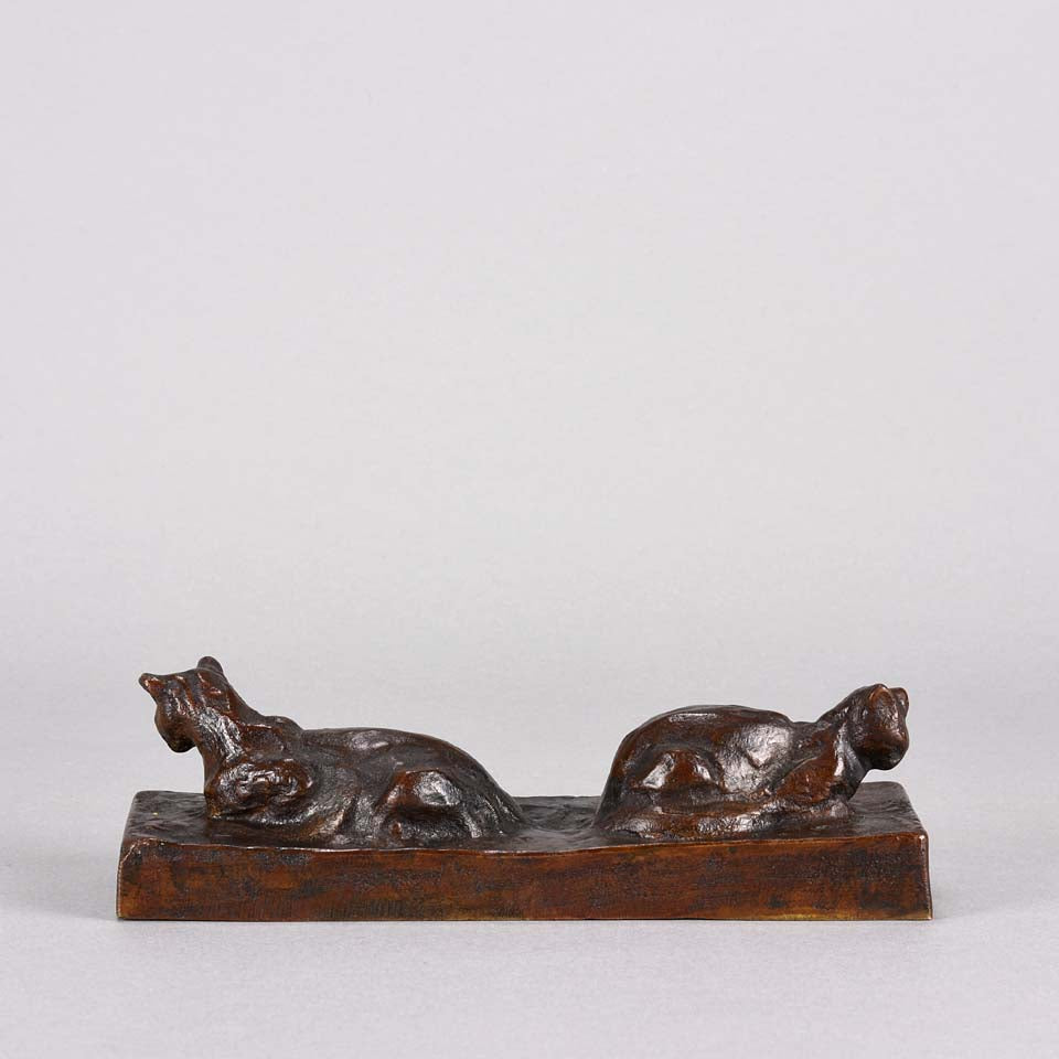 Steilen Bronze of Two Cats