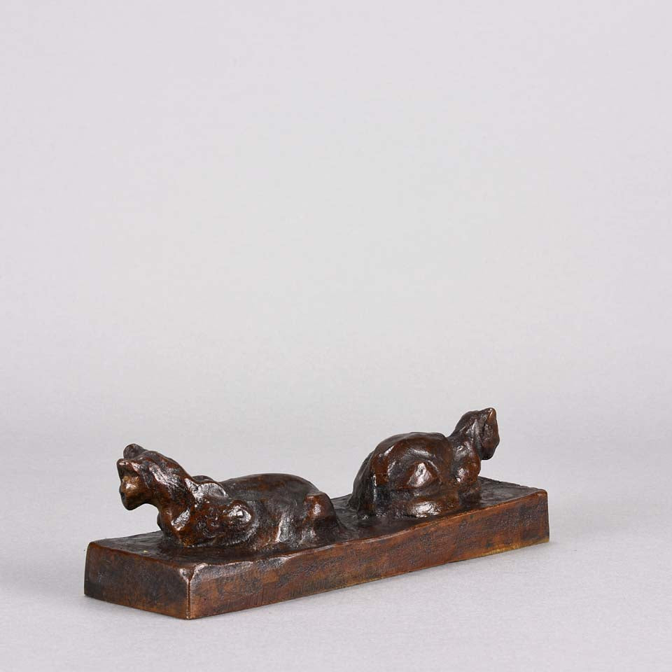 Steilen Bronze of Two Cats