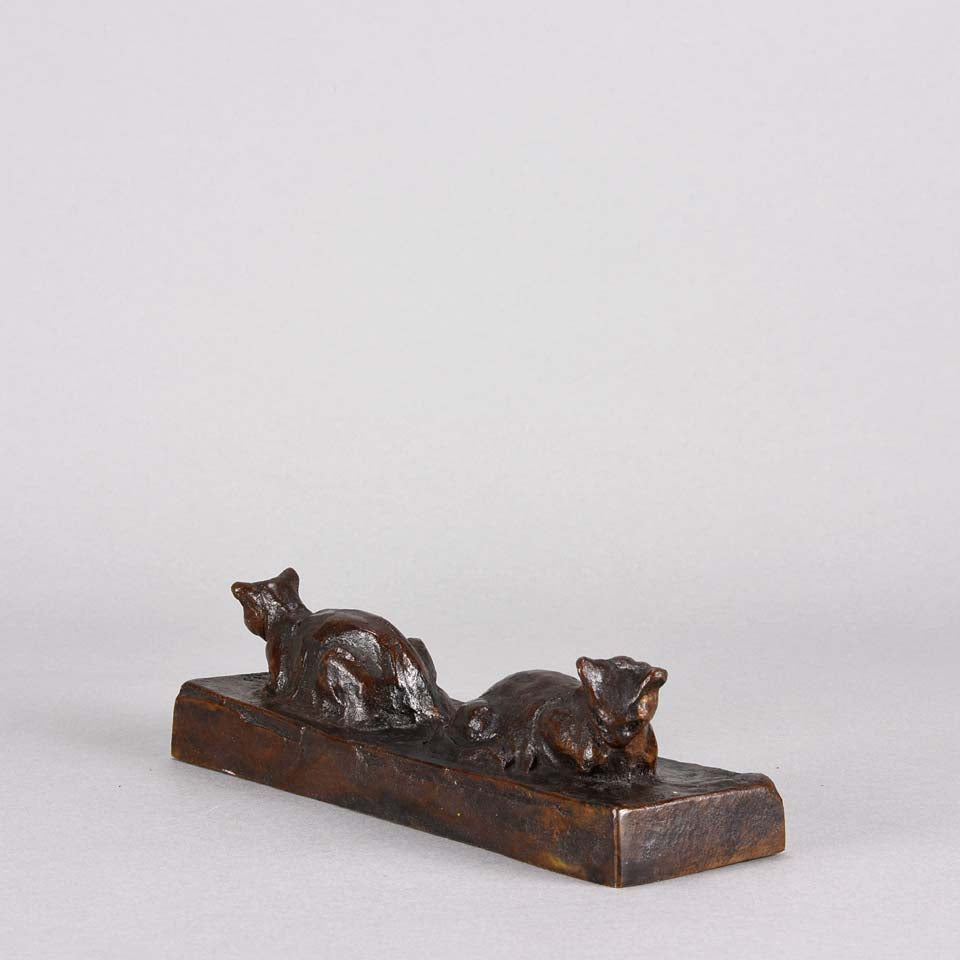 Steilen Bronze of Two Cats