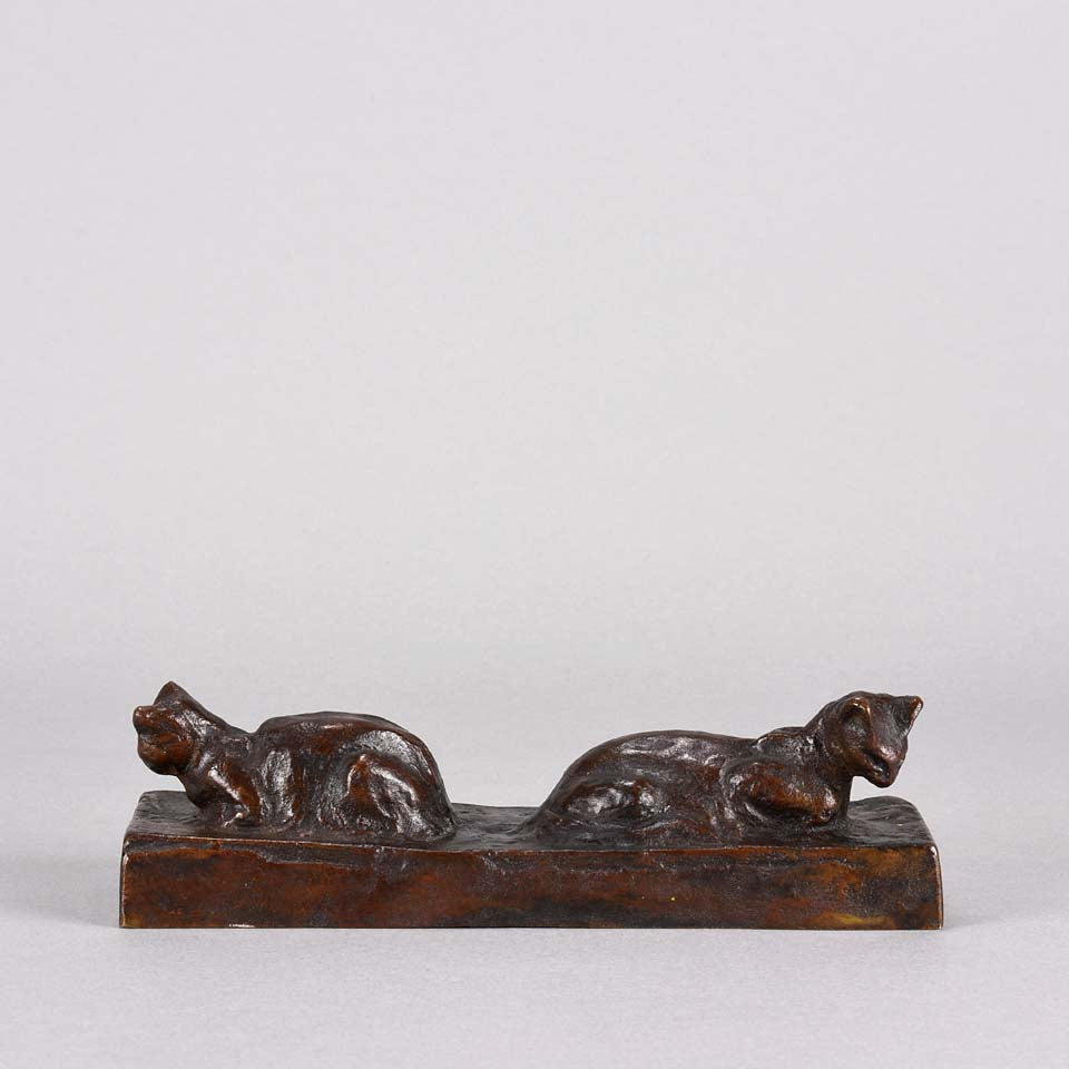 Steilen Bronze of Two Cats