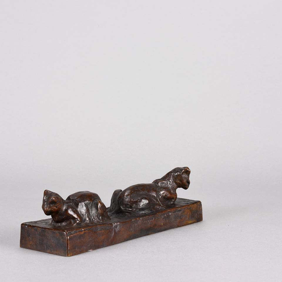 Steilen Bronze of Two Cats
