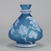 Stevens and Williams Blue Cameo Vase