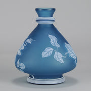 Stevens and Williams Blue Cameo Vase