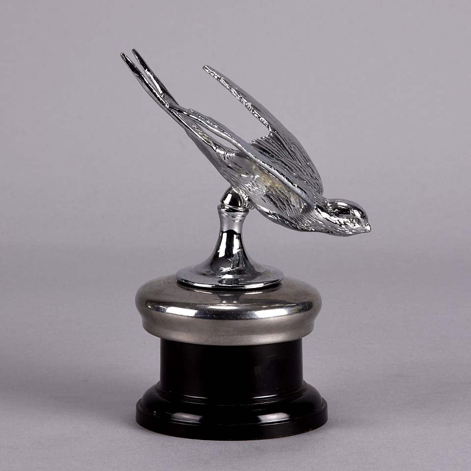 Nickel Plated Bronze Swallow Car Mascot