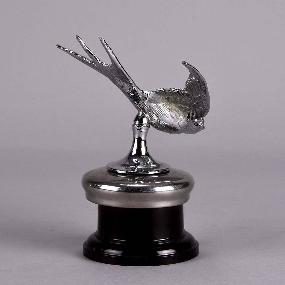 Nickel Plated Bronze Swallow Car Mascot