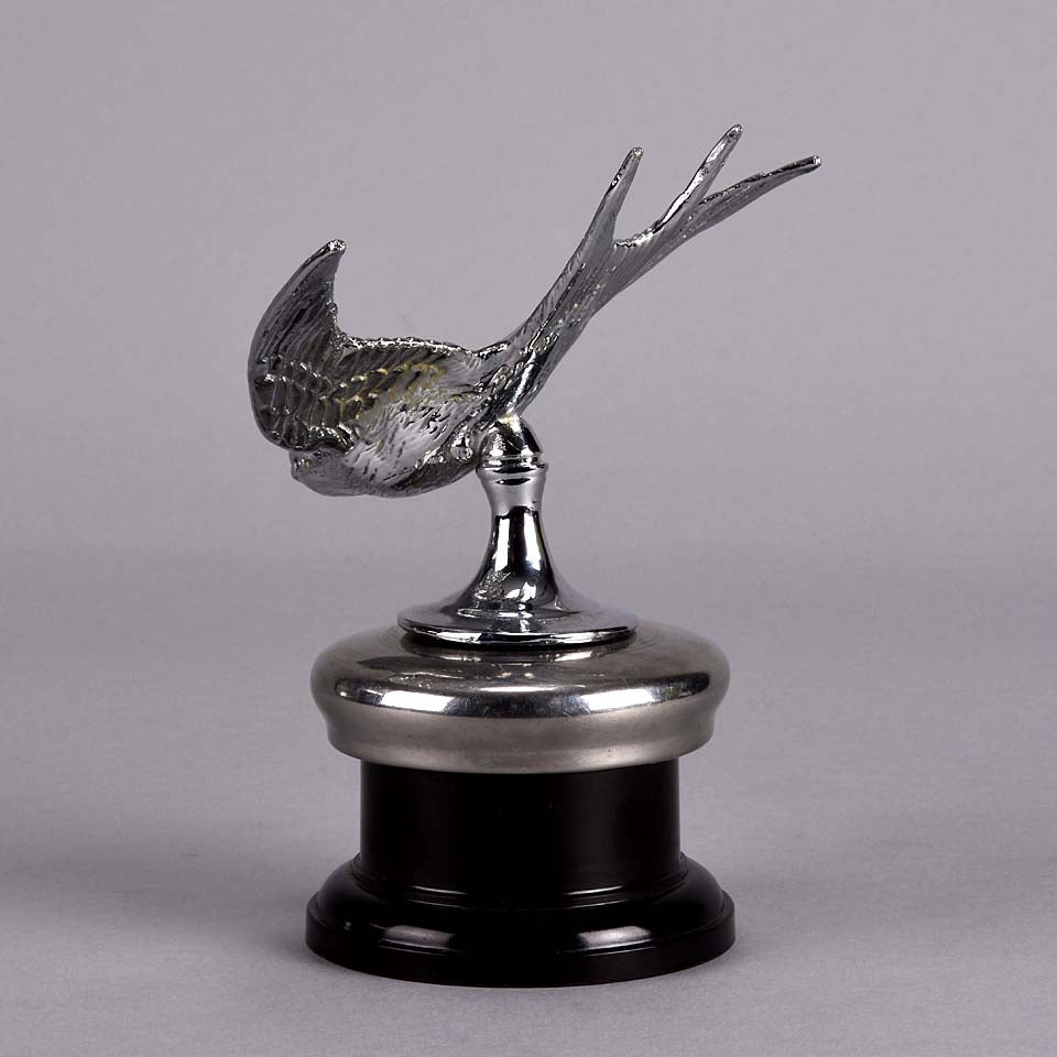 Nickel Plated Bronze Swallow Car Mascot