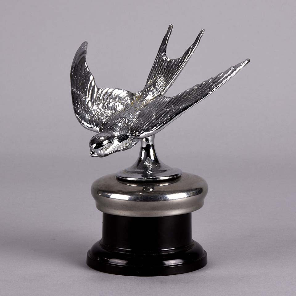 Nickel Plated Bronze Swallow Car Mascot