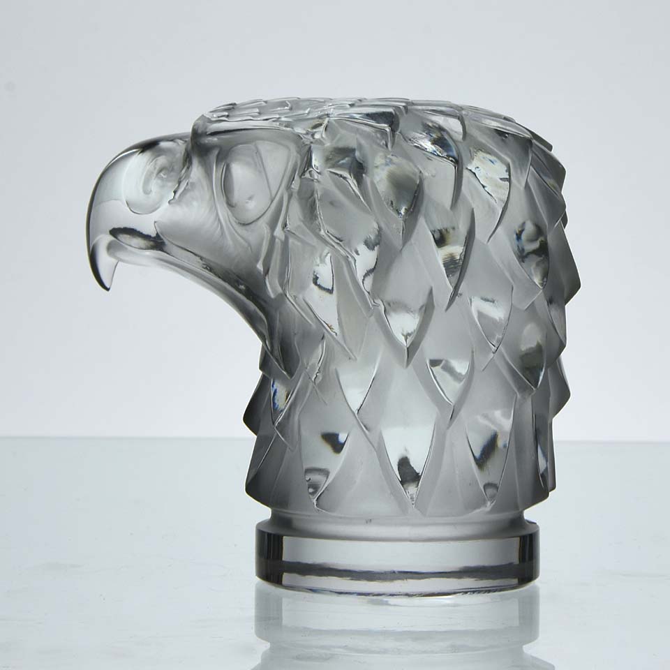 Tête d’Aigle Car Bonnet Mascot by René Lalique a an eagle’s head with fine moulded and hand finished detail