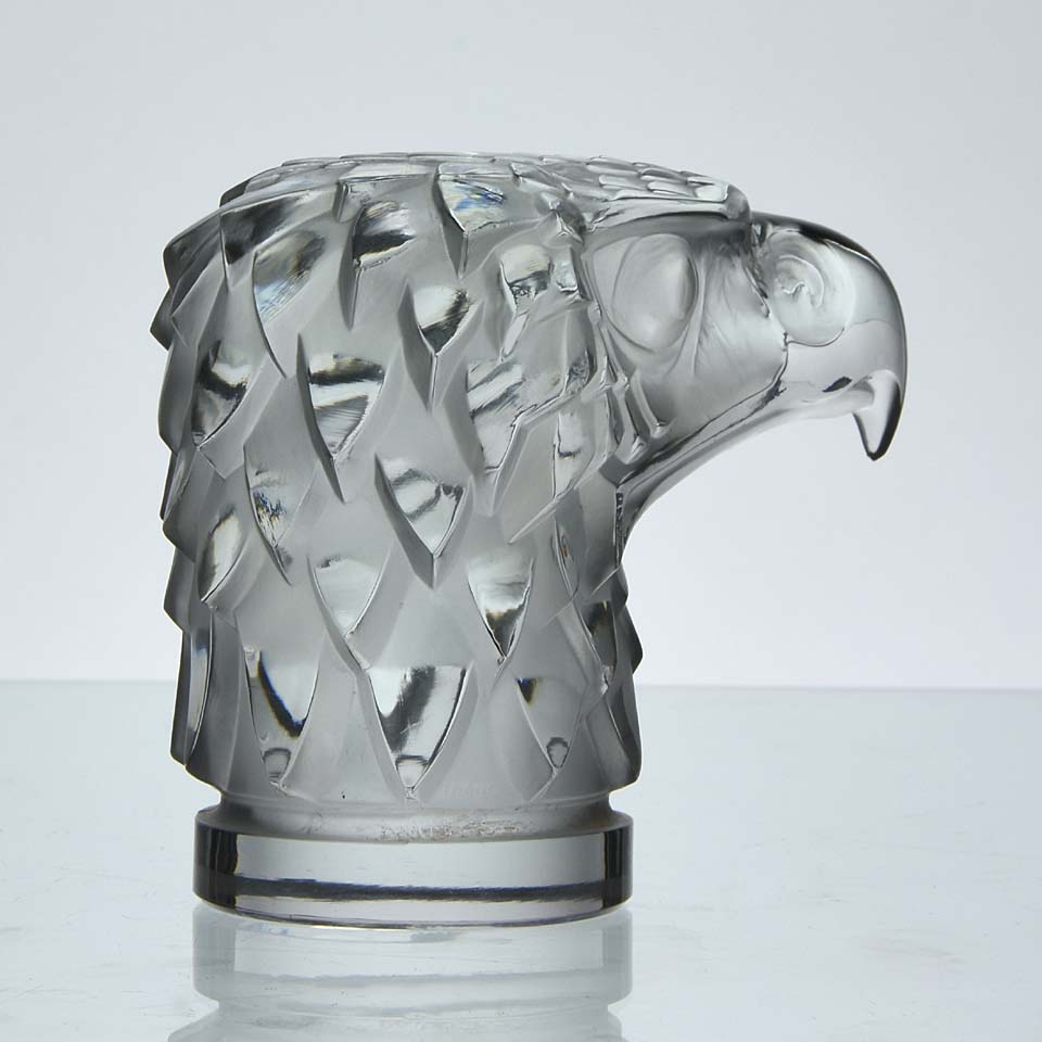 Tête d’Aigle Car Bonnet Mascot by René Lalique a an eagle’s head with fine moulded and hand finished detail