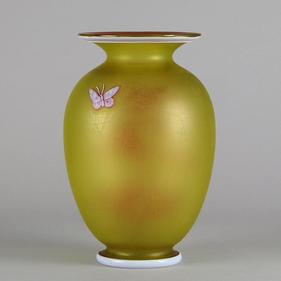 Thomas Webb Butterfly Vase