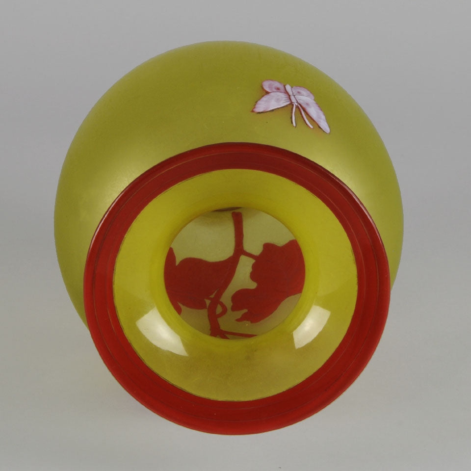 Thomas Webb Butterfly Vase